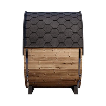 SaunaLife Ergo EE6G 4-Person Outdoor Barrel Sauna with Glass Front