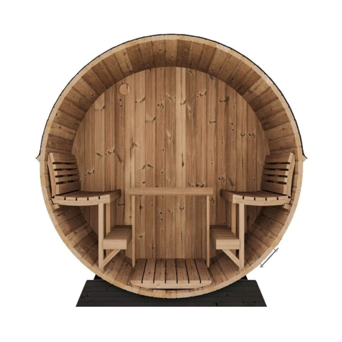 SaunaLife Ergo EE8G 6-Person Outdoor Barrel Sauna with Glass Front
