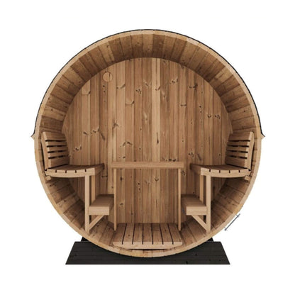 SaunaLife Ergo EE8G 6-Person Outdoor Barrel Sauna with Glass Front