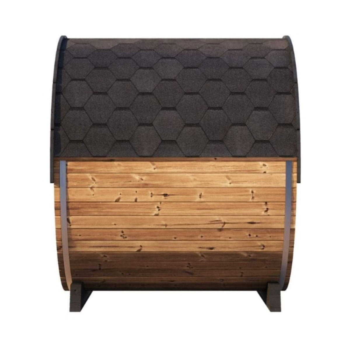 SaunaLife Ergo EE8G 6-Person Outdoor Barrel Sauna with Glass Front
