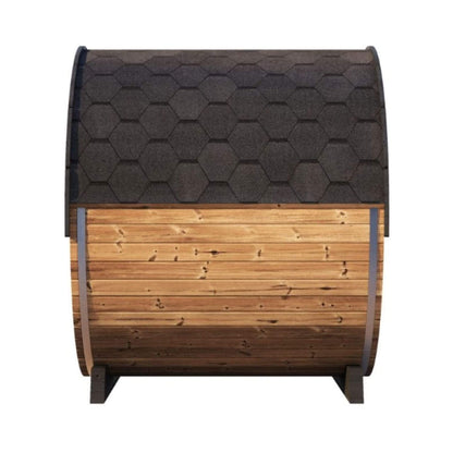SaunaLife Ergo EE8G 6-Person Outdoor Barrel Sauna with Glass Front