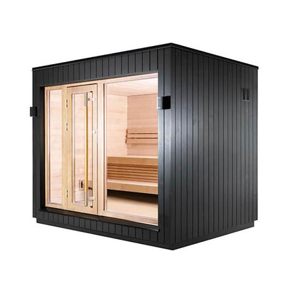 SaunaLife G7 6-Person Pre-Assembled Outdoor Sauna, Thermo-Pine Cladding
