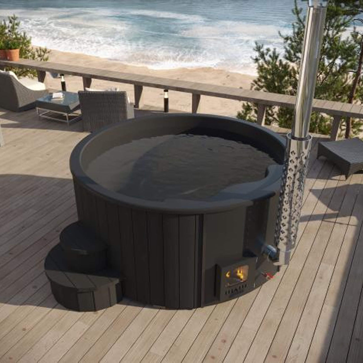 SaunaLife S4B 6-Person Wood-Fired Hot Tub