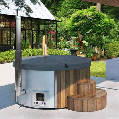 SaunaLife S4N 6-Person Wood-Fired Hot Tub