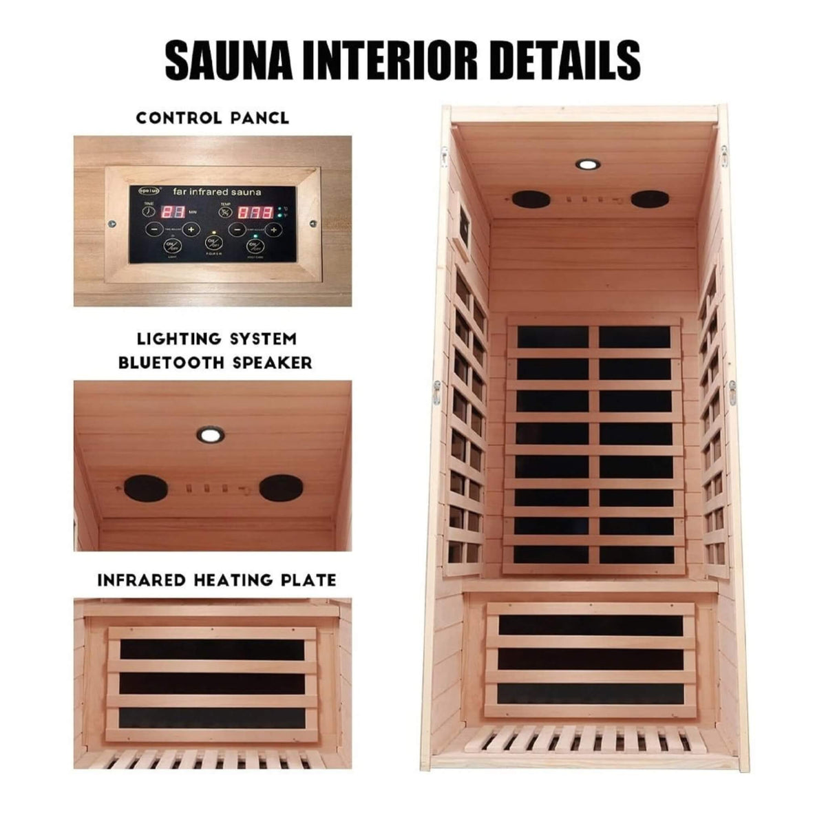 Elara 1-Person Indoor Far Infrared Sauna, 1200W