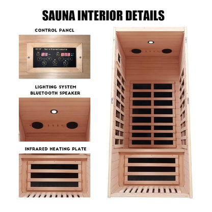 Elara 1-Person Indoor Far Infrared Sauna, 1200W